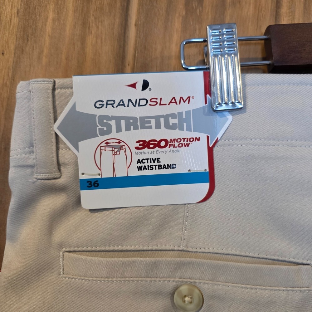 Grand Slam Athletic Shorts Mens 36 Silver Lining Stretch Performance Golf NWT - Picture 5 of 7